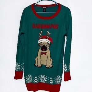 Repartee Pug Christmas sweater. Size medium